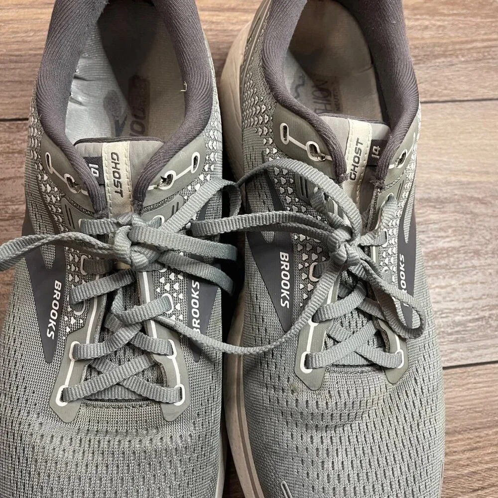 Brooks Men's Ghost 14 Running Shoes Size 12.5 Grey/Grey EU 46.5 Lace up Sneakers